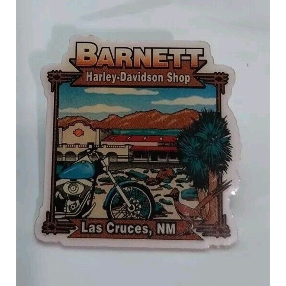 2001 Barnett - Las Cruces, NM Harley Davidson Motorcycle Jacket Vest Hat Pin D9